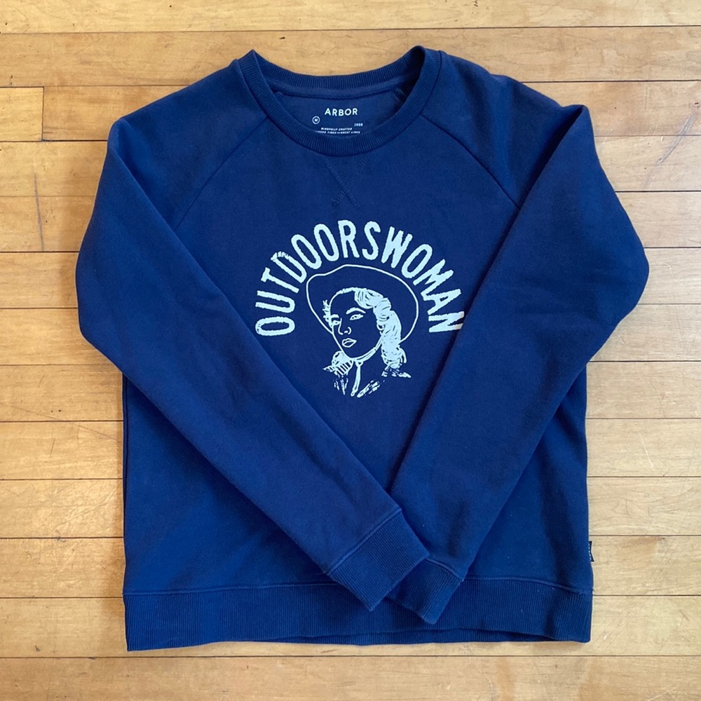 Arbor Snowboards Outdoors Woman Blue Crew Neck